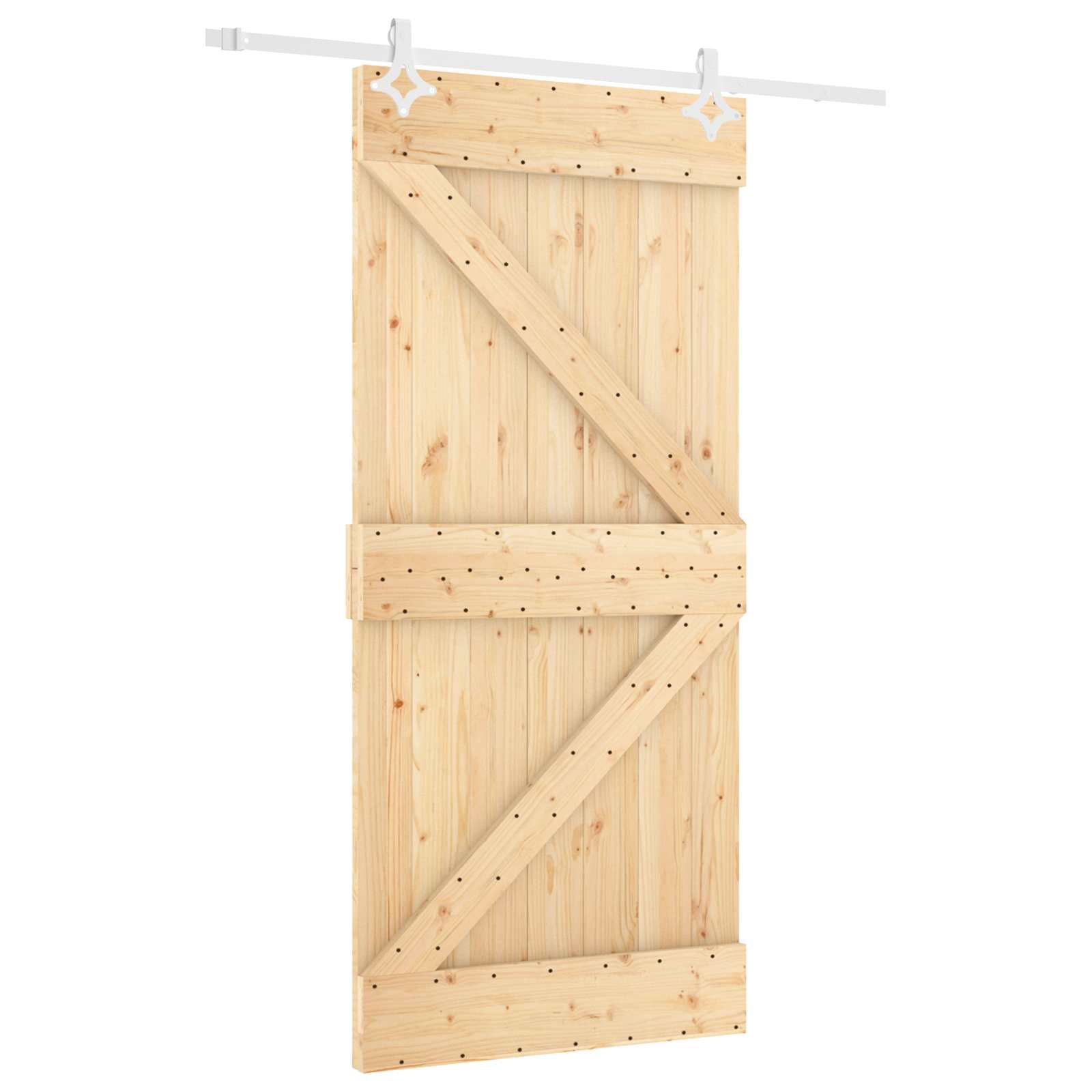 vidaXL Drzwi przesuwne Naturalne i białe 100 x 210 cm