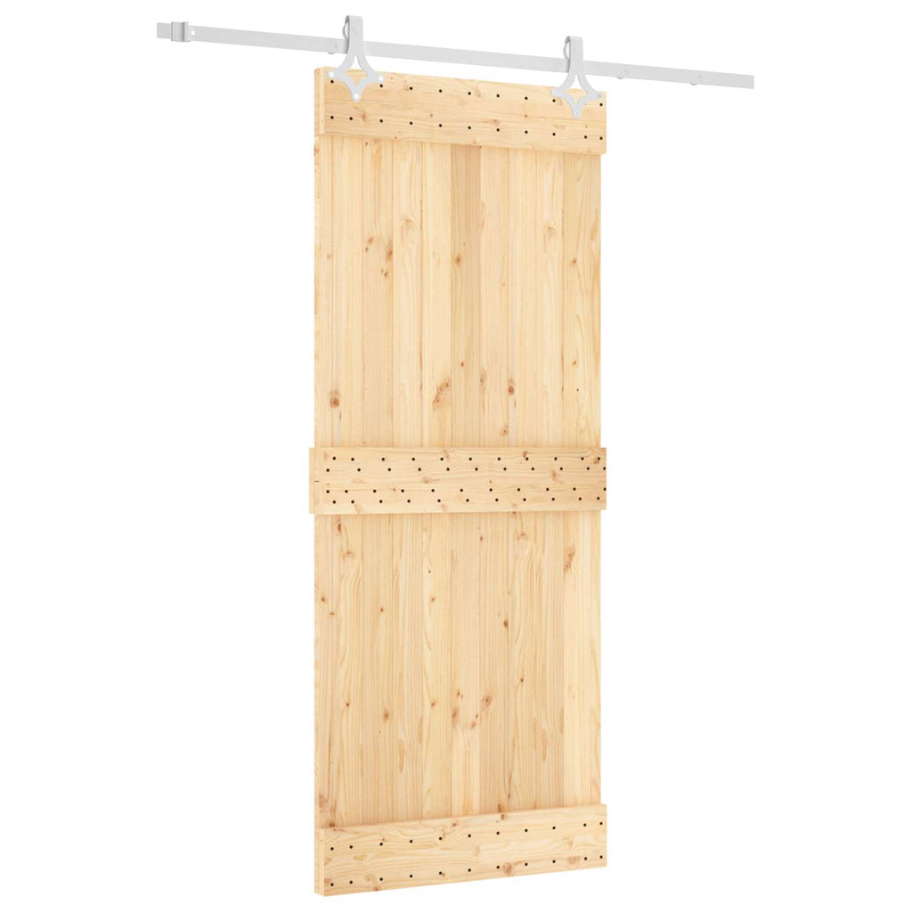 vidaXL Drzwi przesuwne Naturalne i białe 85 x 210 cm