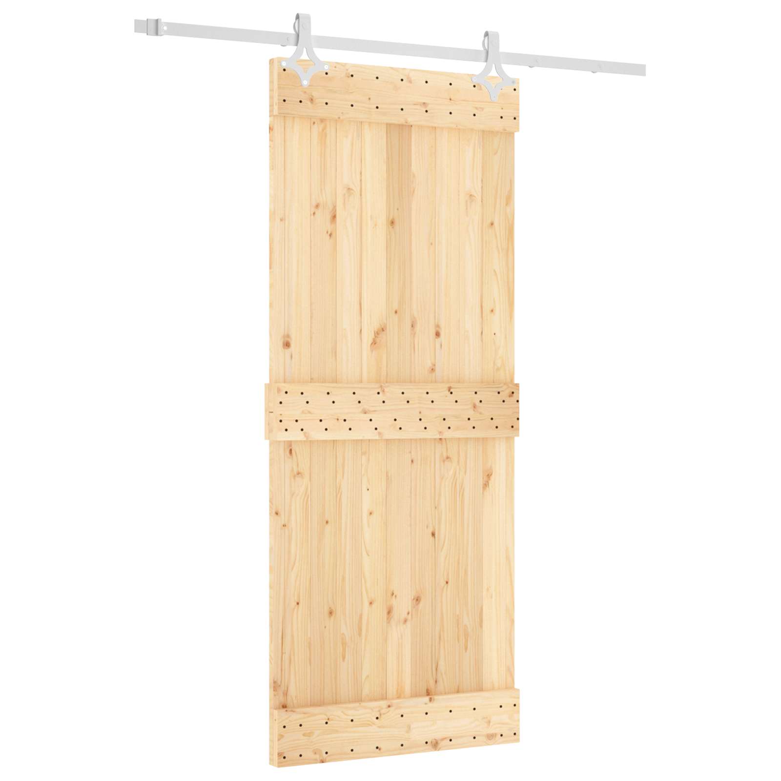 vidaXL Drzwi przesuwne Naturalne i białe 85 x 210 cm