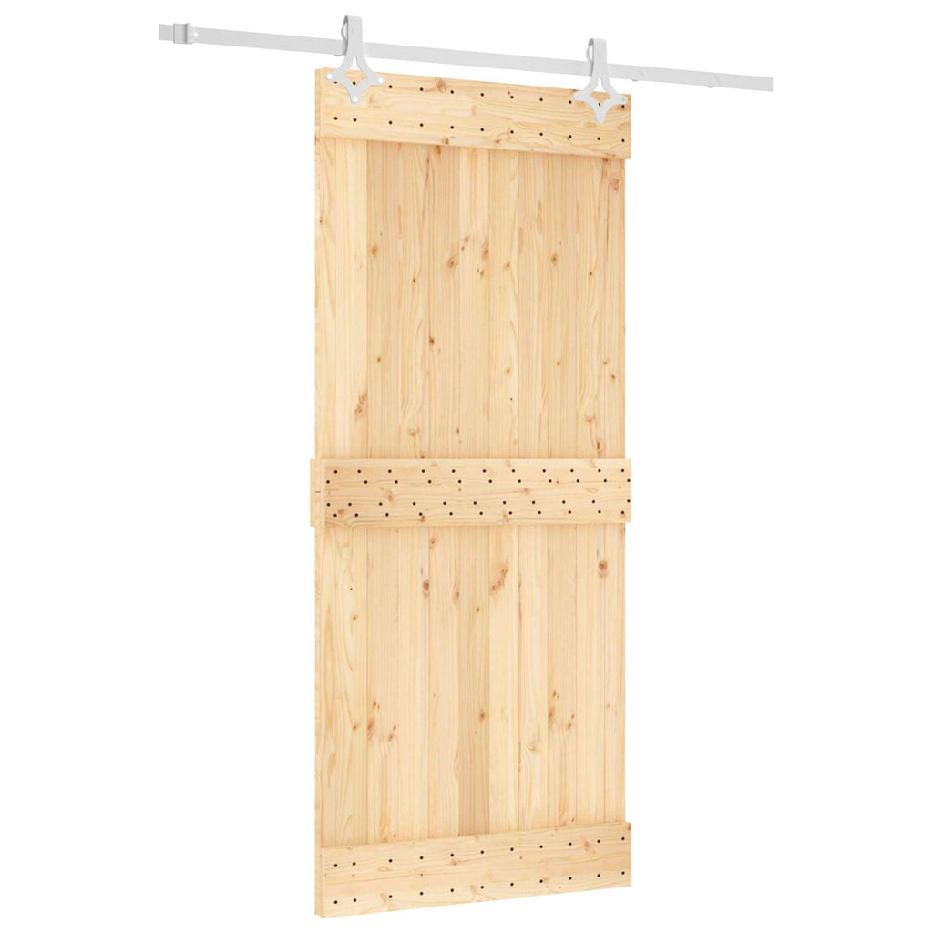 vidaXL Drzwi przesuwne Naturalne i białe 90 x 210 cm