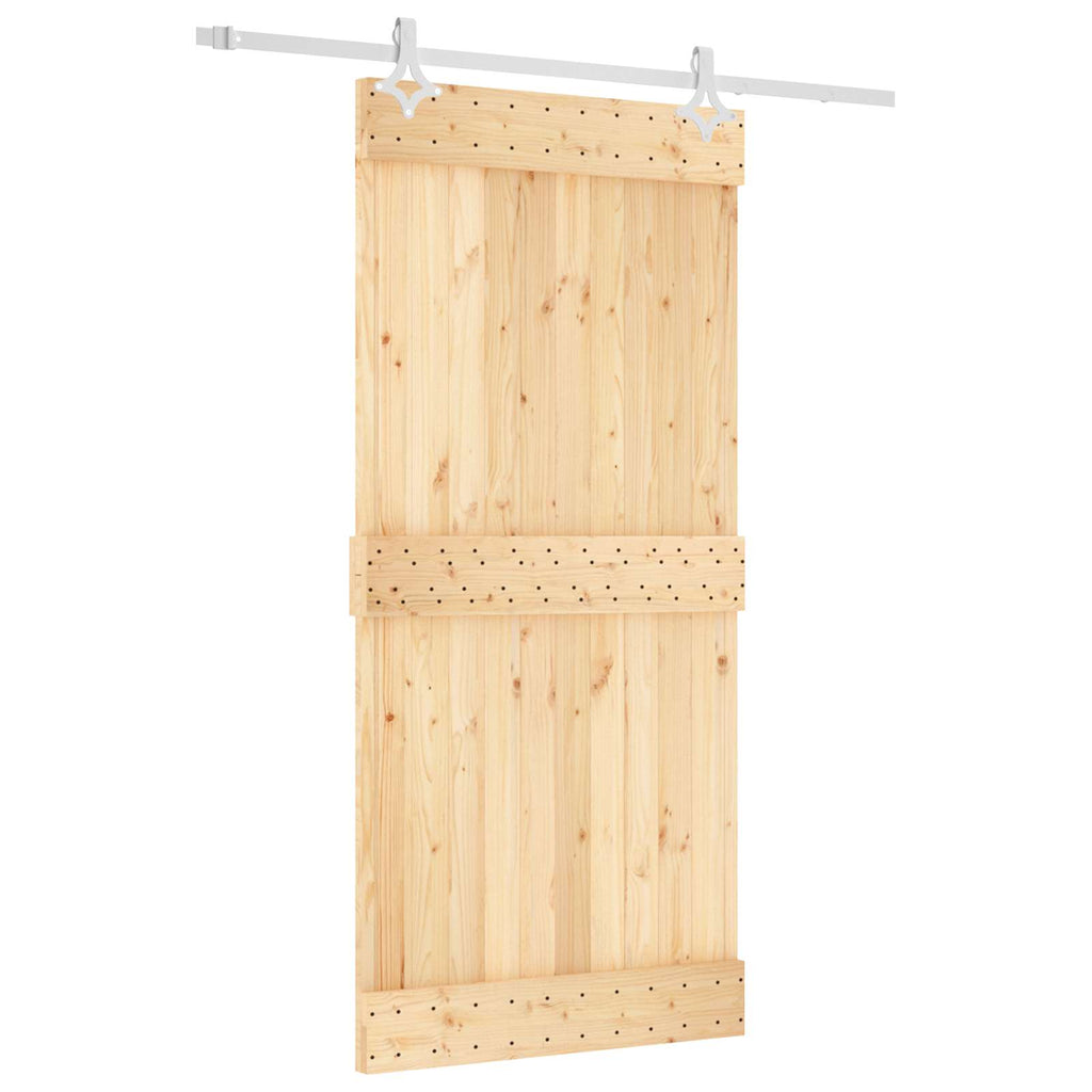 vidaXL Drzwi przesuwne Naturalne i białe 95 x 210 cm