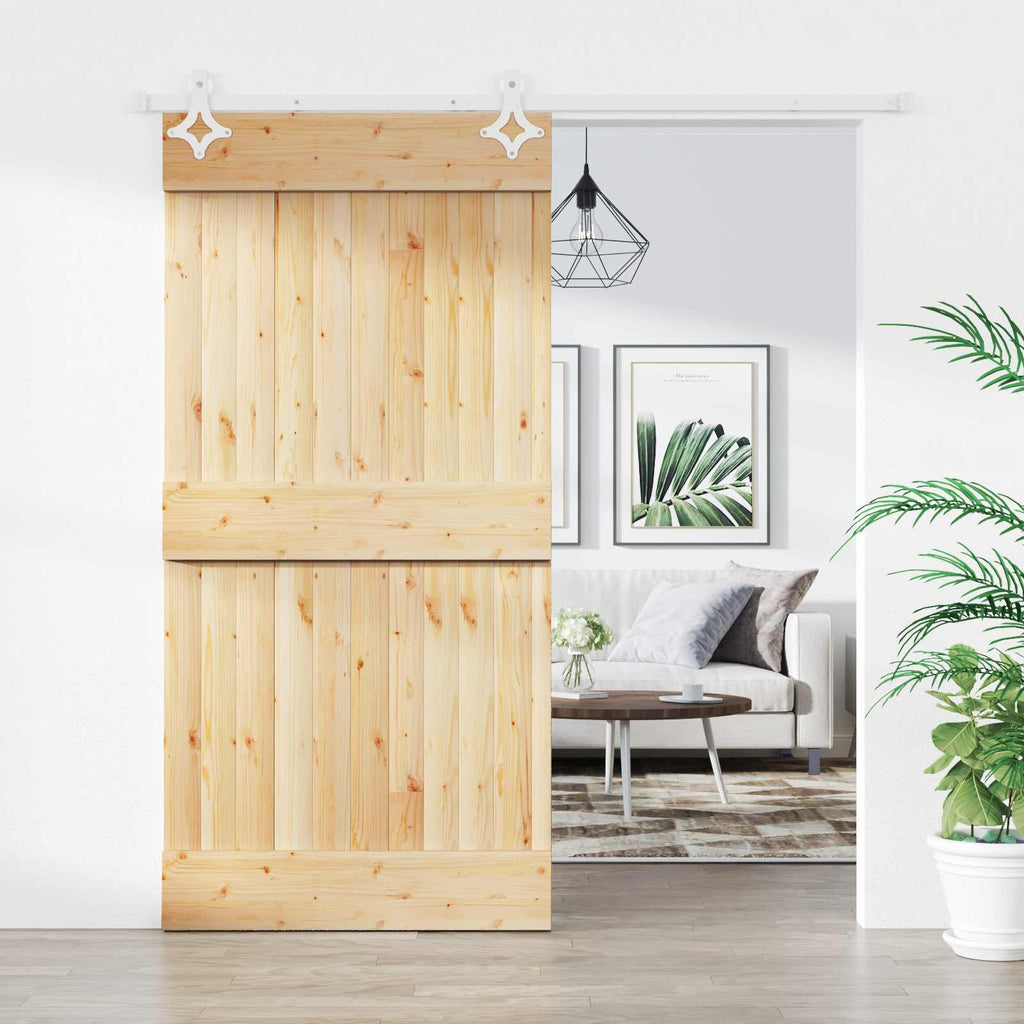 vidaXL Drzwi przesuwne Naturalne i białe 100 x 210 cm