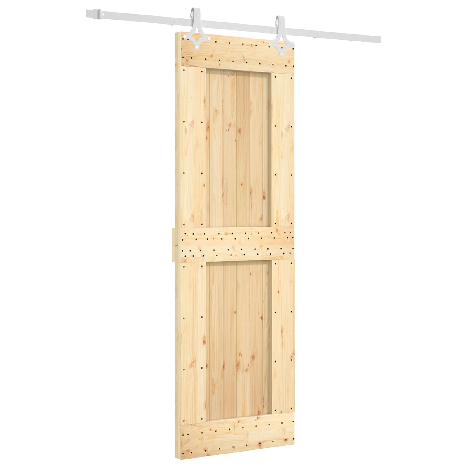 vidaXL Drzwi przesuwne Naturalne i białe 70 x 210 cm