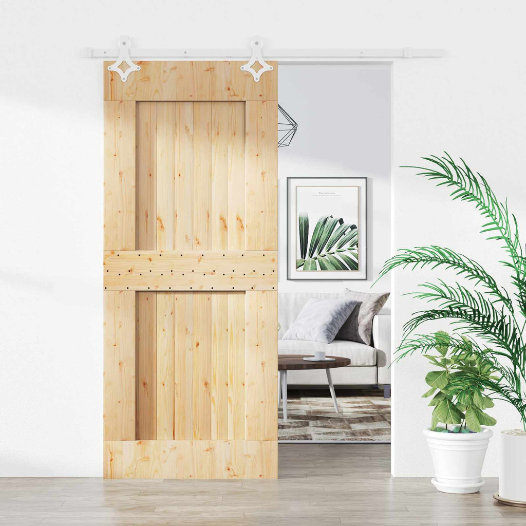 vidaXL Drzwi przesuwne Naturalne i białe 80 x 210 cm