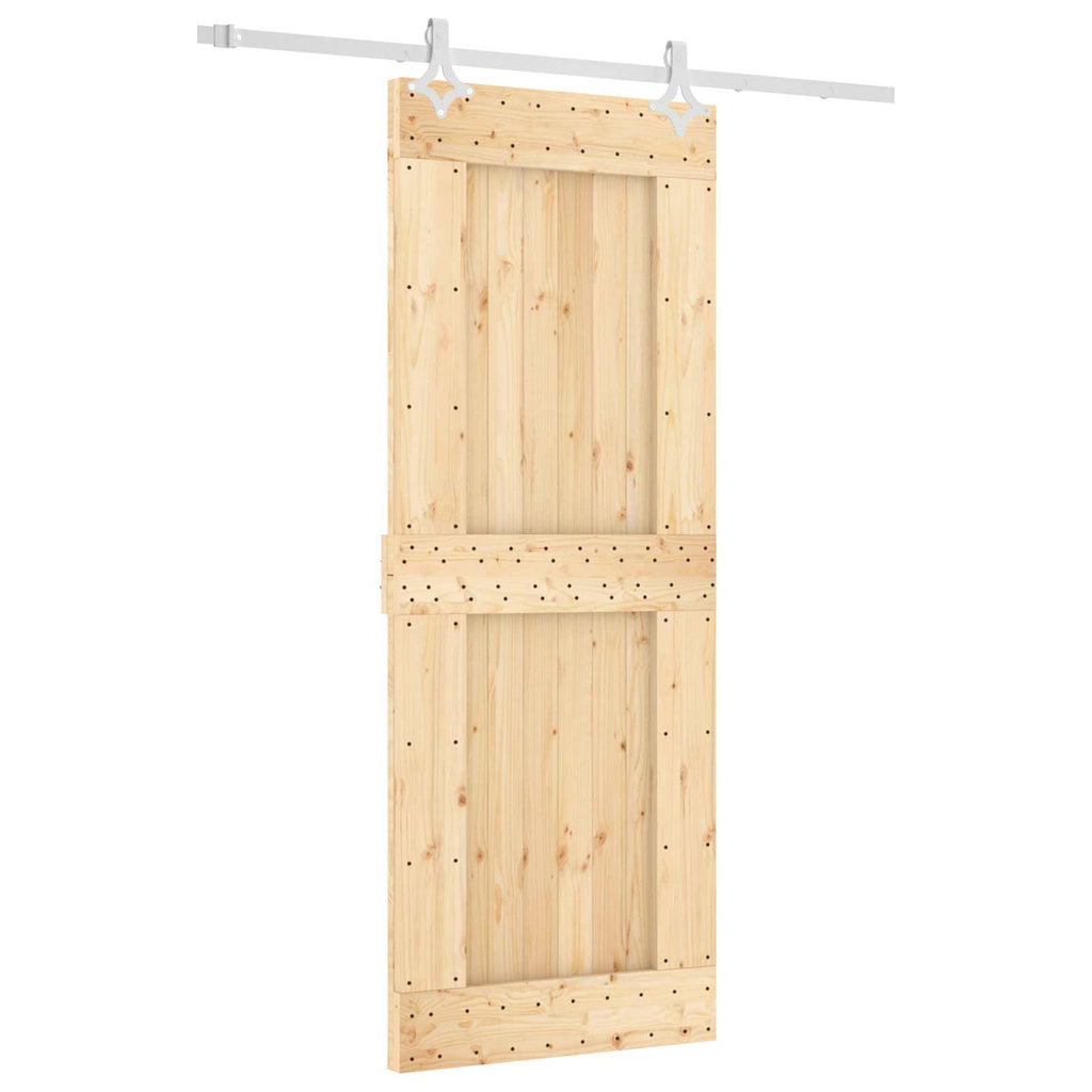 vidaXL Drzwi przesuwne Naturalne i białe 80 x 210 cm