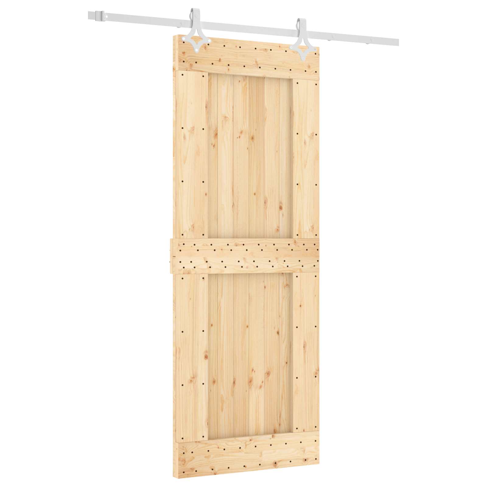 vidaXL Drzwi przesuwne Naturalne i białe 80 x 210 cm