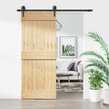 vidaXL Drzwi przesuwne Naturalny i czarny 85 x 210 cm
