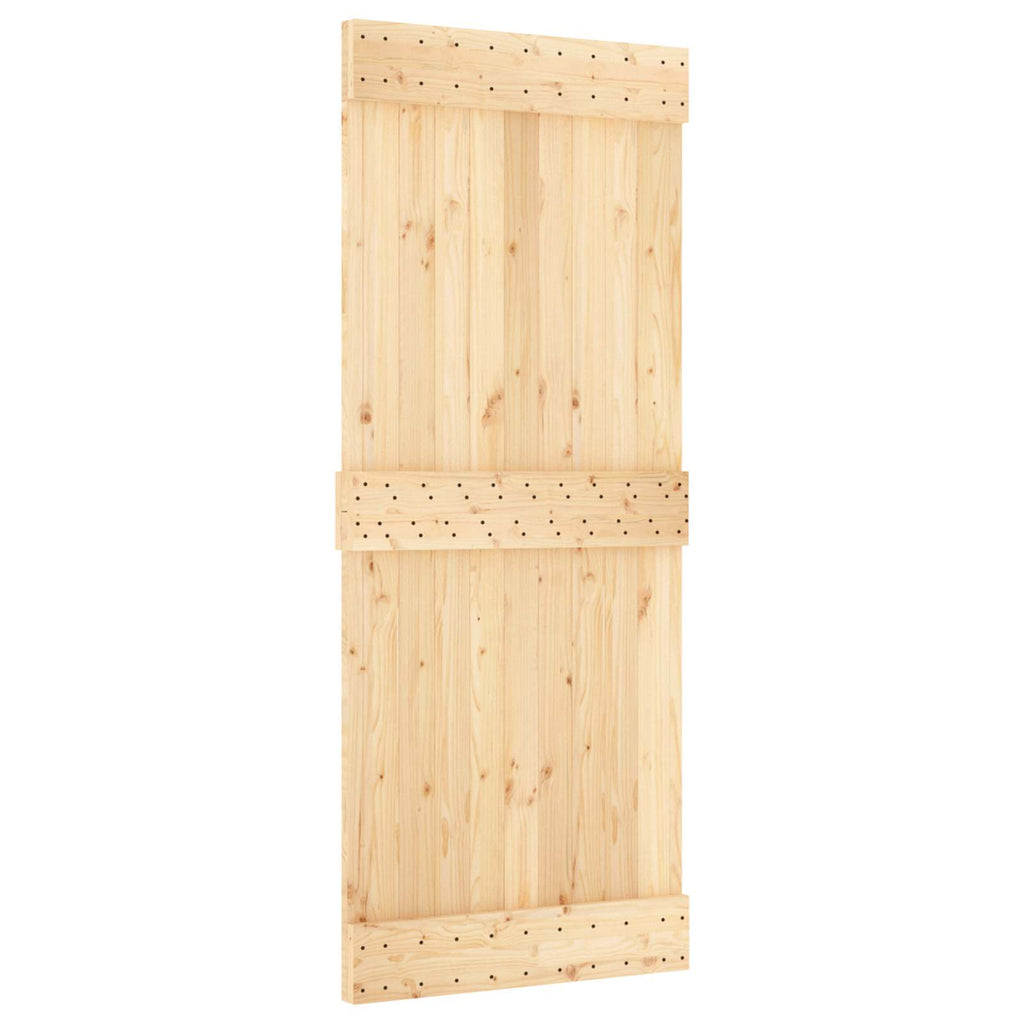 vidaXL Drzwi przesuwne Naturalny i czarny 85 x 210 cm