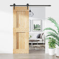 vidaXL Drzwi przesuwne Naturalny i czarny 70 x 210 cm