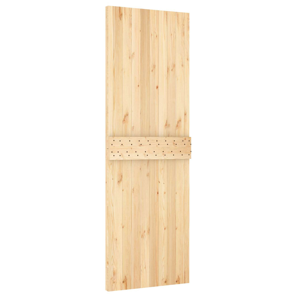 vidaXL Drzwi przesuwne Naturalny i czarny 70 x 210 cm