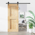 vidaXL Drzwi przesuwne Naturalny i czarny 80 x 210 cm
