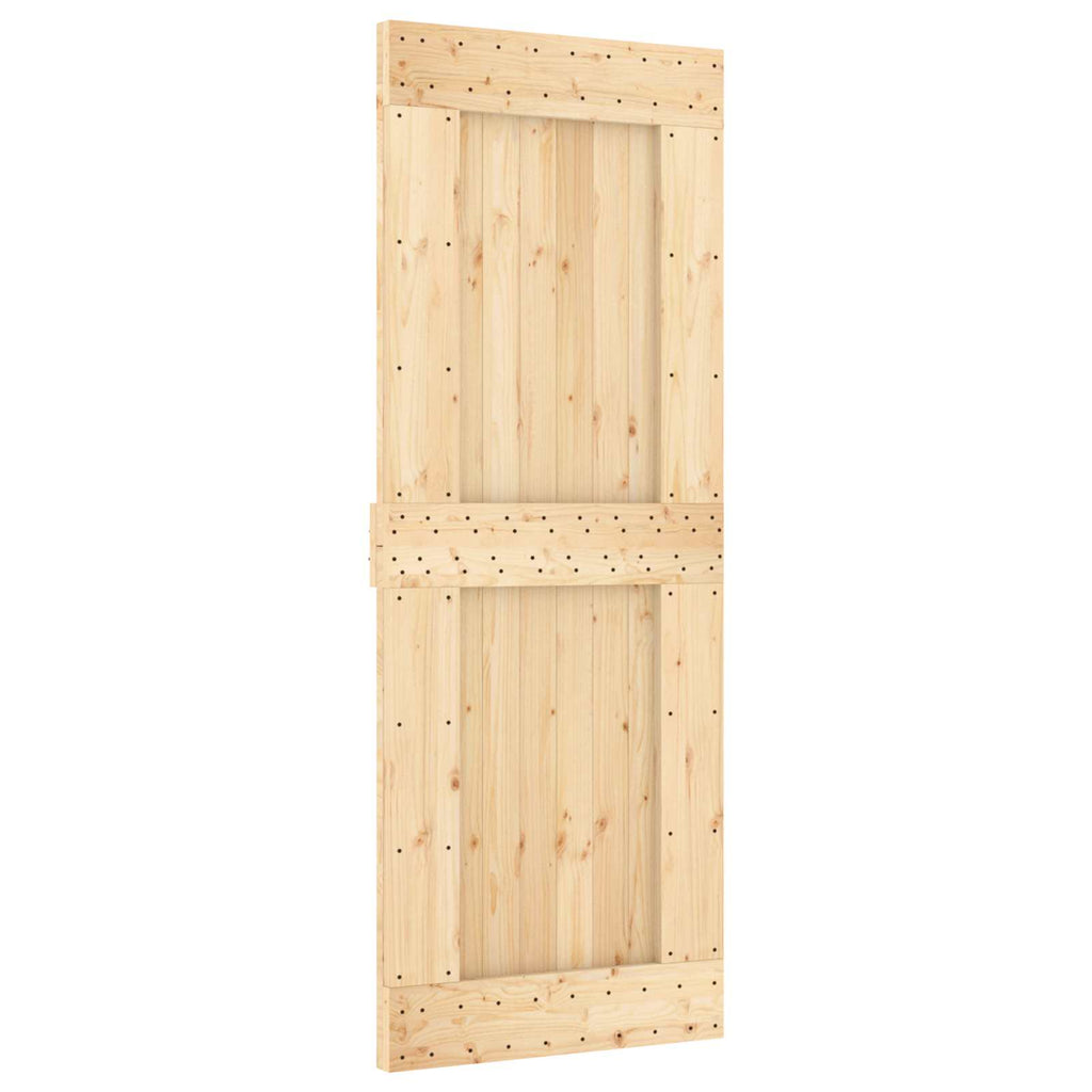 vidaXL Drzwi przesuwne Naturalny i czarny 80 x 210 cm