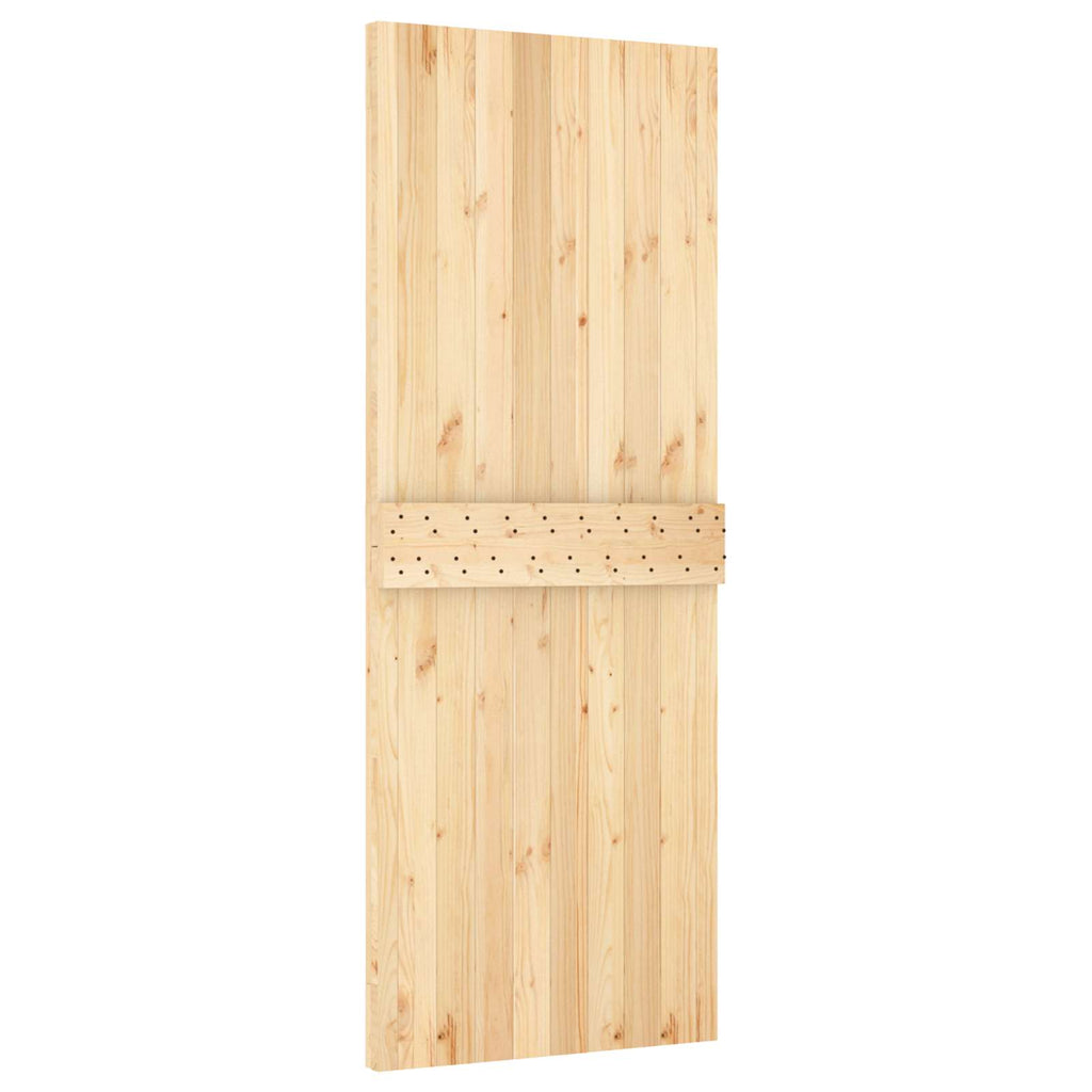 vidaXL Drzwi przesuwne Naturalny i czarny 80 x 210 cm