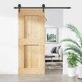 vidaXL Drzwi przesuwne Naturalny i czarny 85 x 210 cm