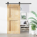 vidaXL Drzwi przesuwne Naturalny i czarny 90 x 210 cm