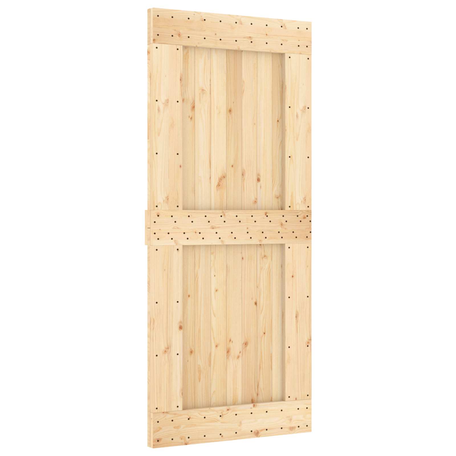 vidaXL Drzwi przesuwne Naturalny i czarny 90 x 210 cm