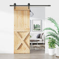 vidaXL Drzwi przesuwne Naturalny i czarny 70 x 210 cm