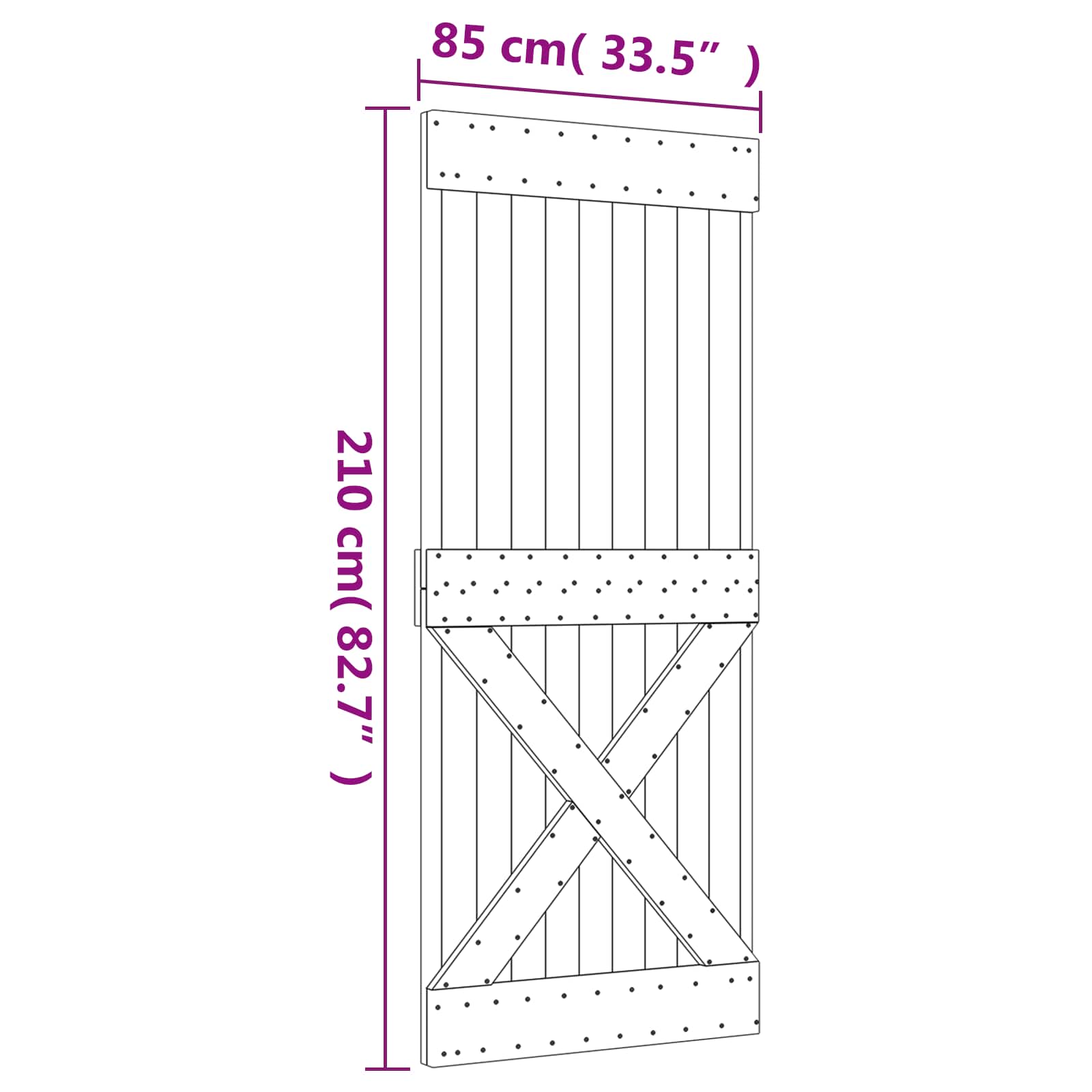 vidaXL Drzwi przesuwne Naturalny i czarny 85 x 210 cm