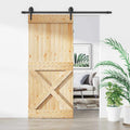 vidaXL Drzwi przesuwne Naturalny i czarny 90 x 210 cm