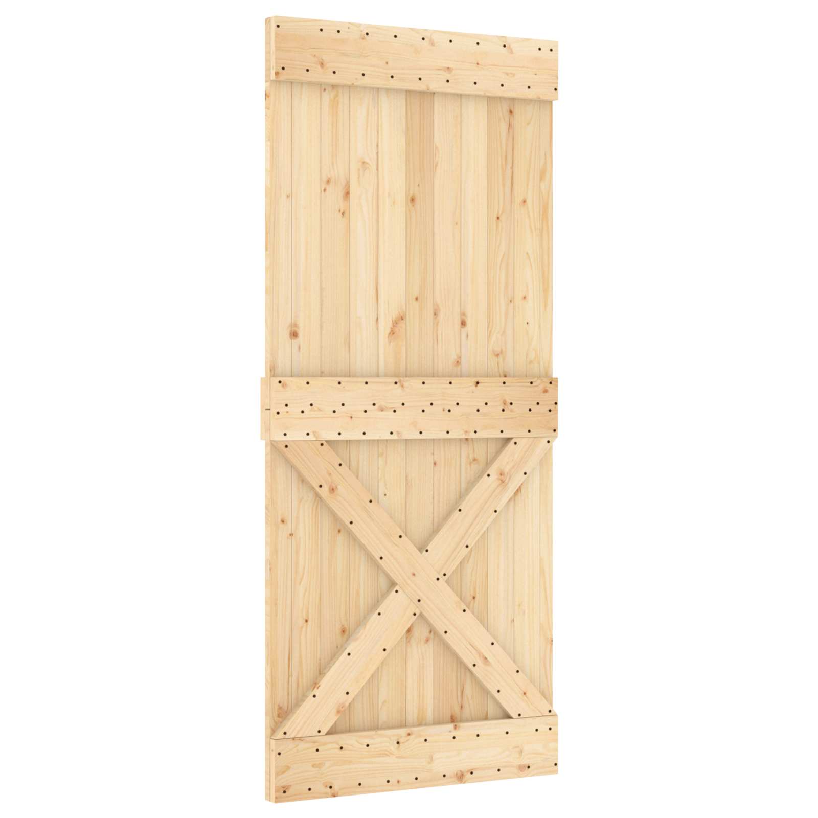 vidaXL Drzwi przesuwne Naturalny i czarny 90 x 210 cm