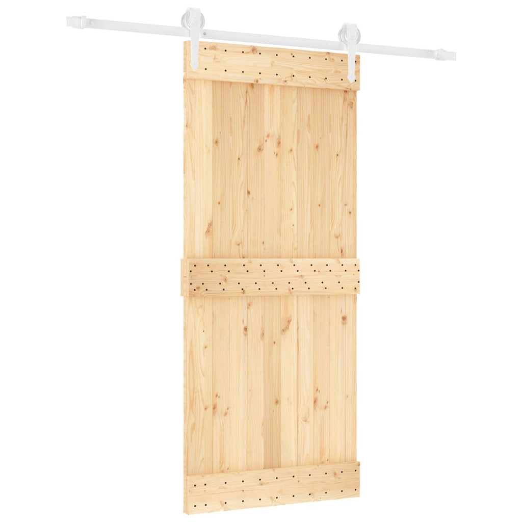 vidaXL Drzwi przesuwne Naturalne i białe 90 x 210 cm