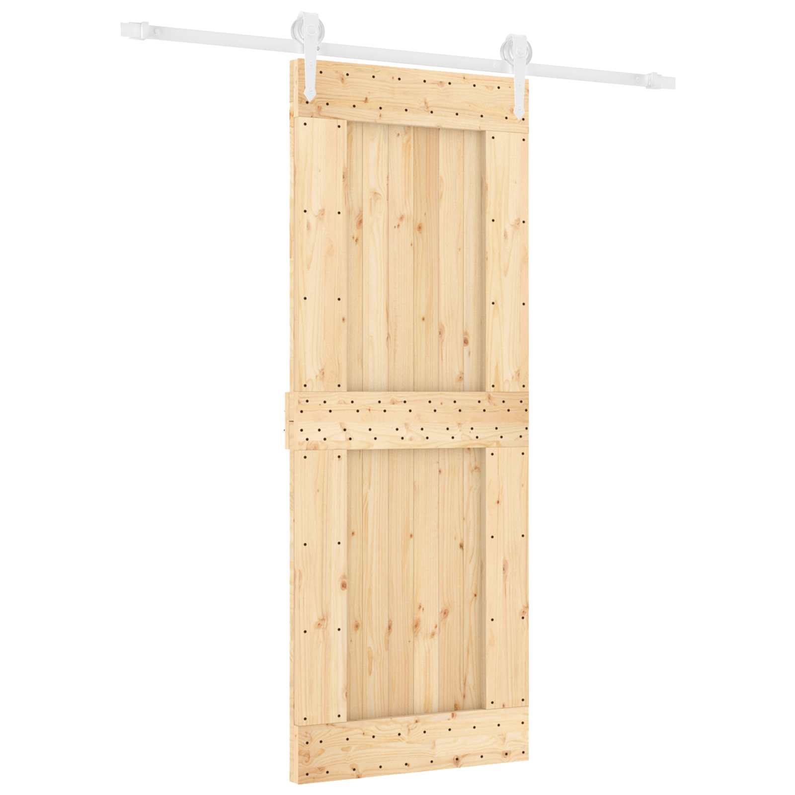 vidaXL Drzwi przesuwne Naturalne i białe 80 x 210 cm