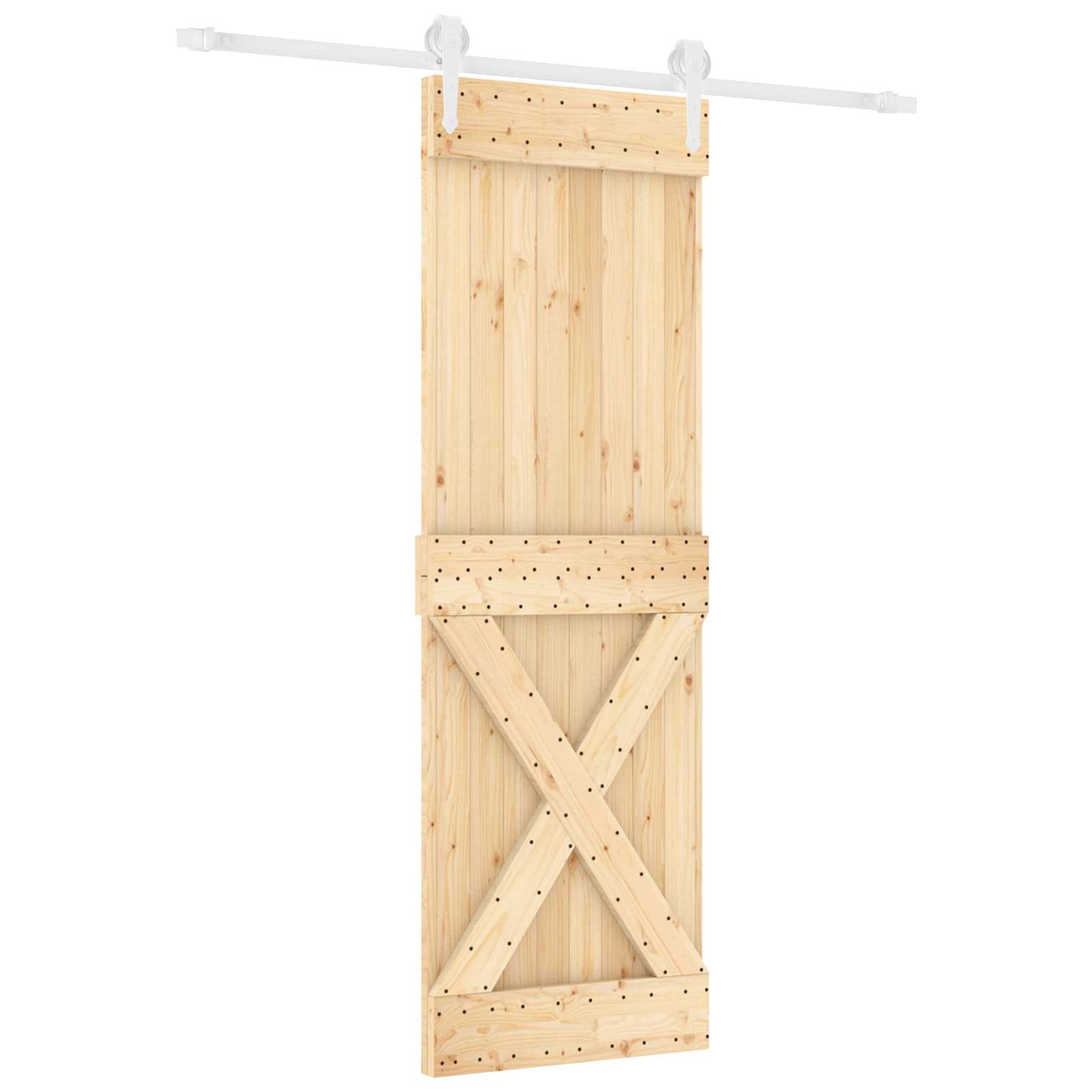 vidaXL Drzwi przesuwne Naturalne i białe 70 x 210 cm