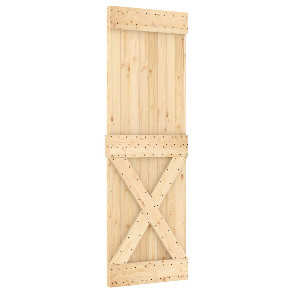 vidaXL Drzwi przesuwne Naturalne i białe 70 x 210 cm
