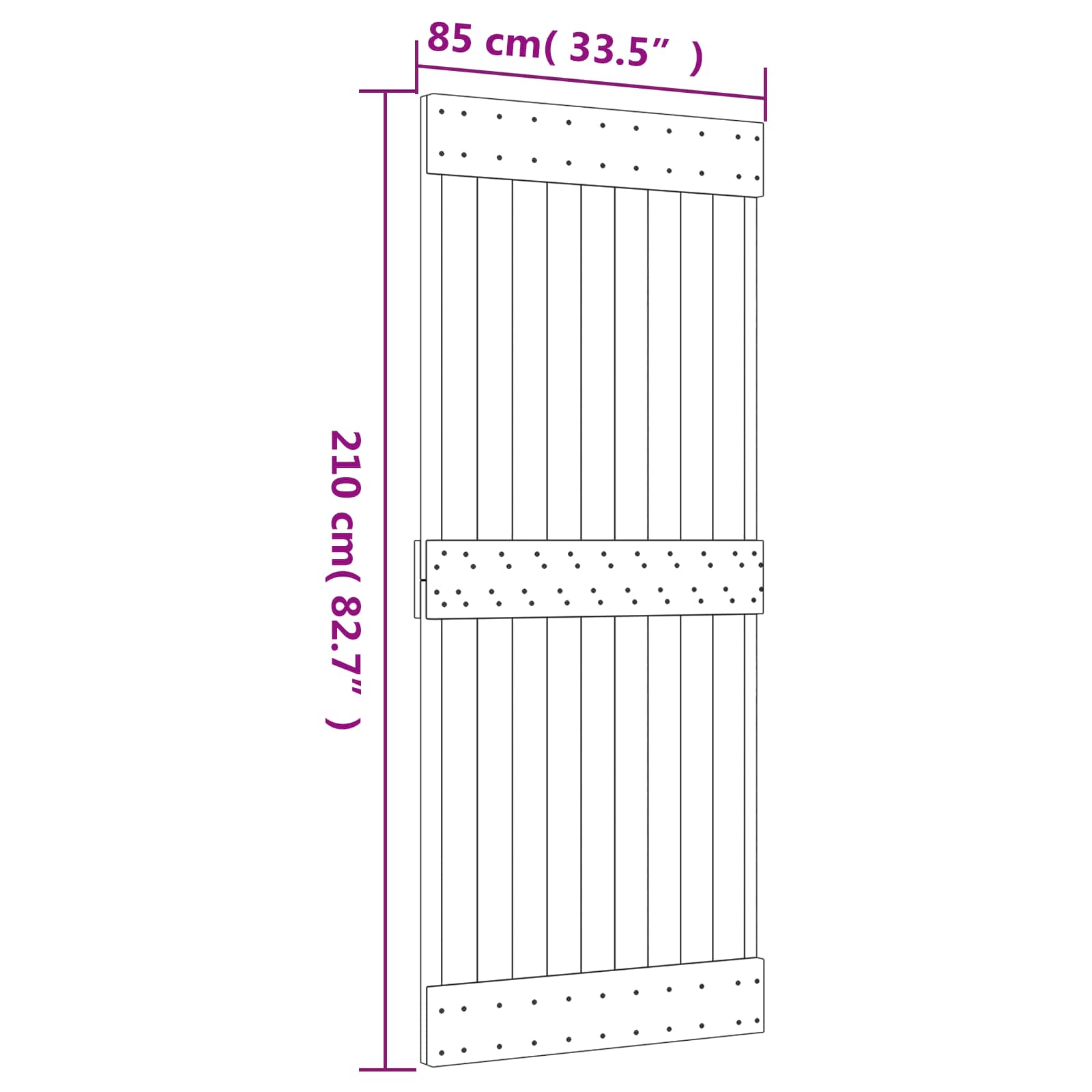 vidaXL Drzwi przesuwne Naturalny i czarny 85 x 210 cm