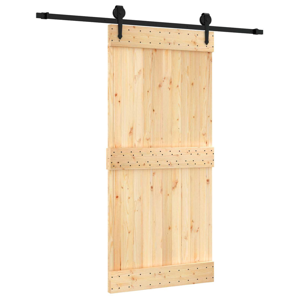 vidaXL Drzwi przesuwne Naturalny i czarny 95 x 210 cm