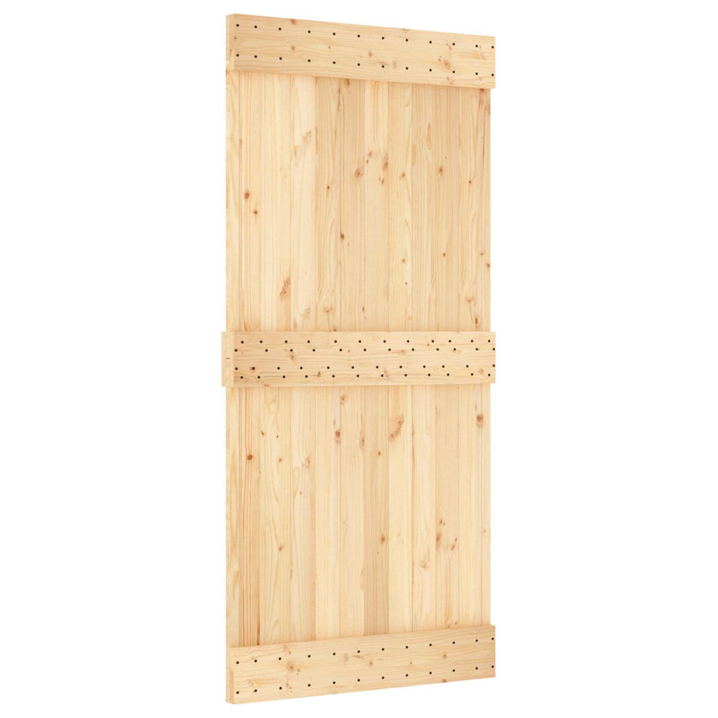 vidaXL Drzwi przesuwne Naturalny i czarny 95 x 210 cm