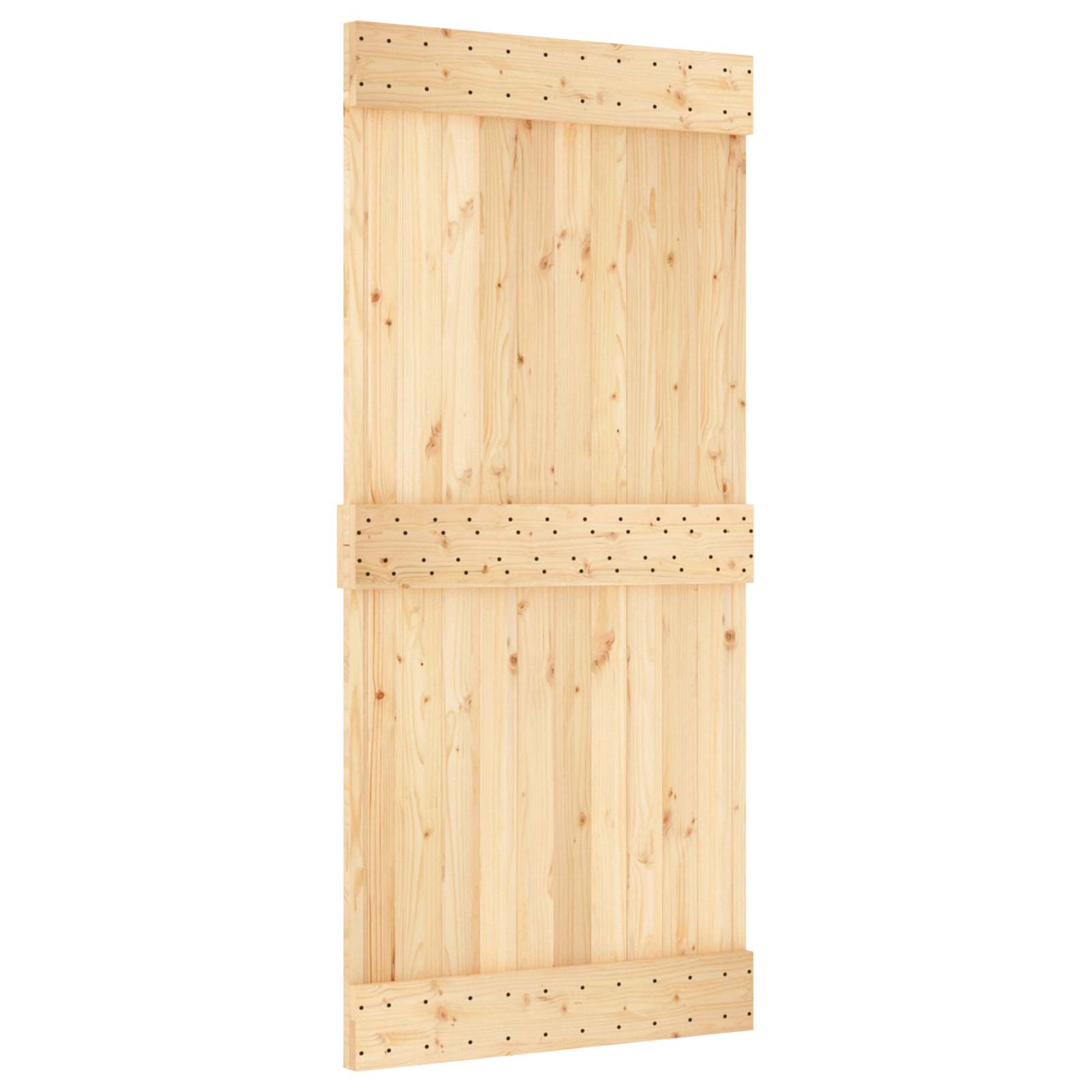 vidaXL Drzwi przesuwne Naturalny i czarny 95 x 210 cm