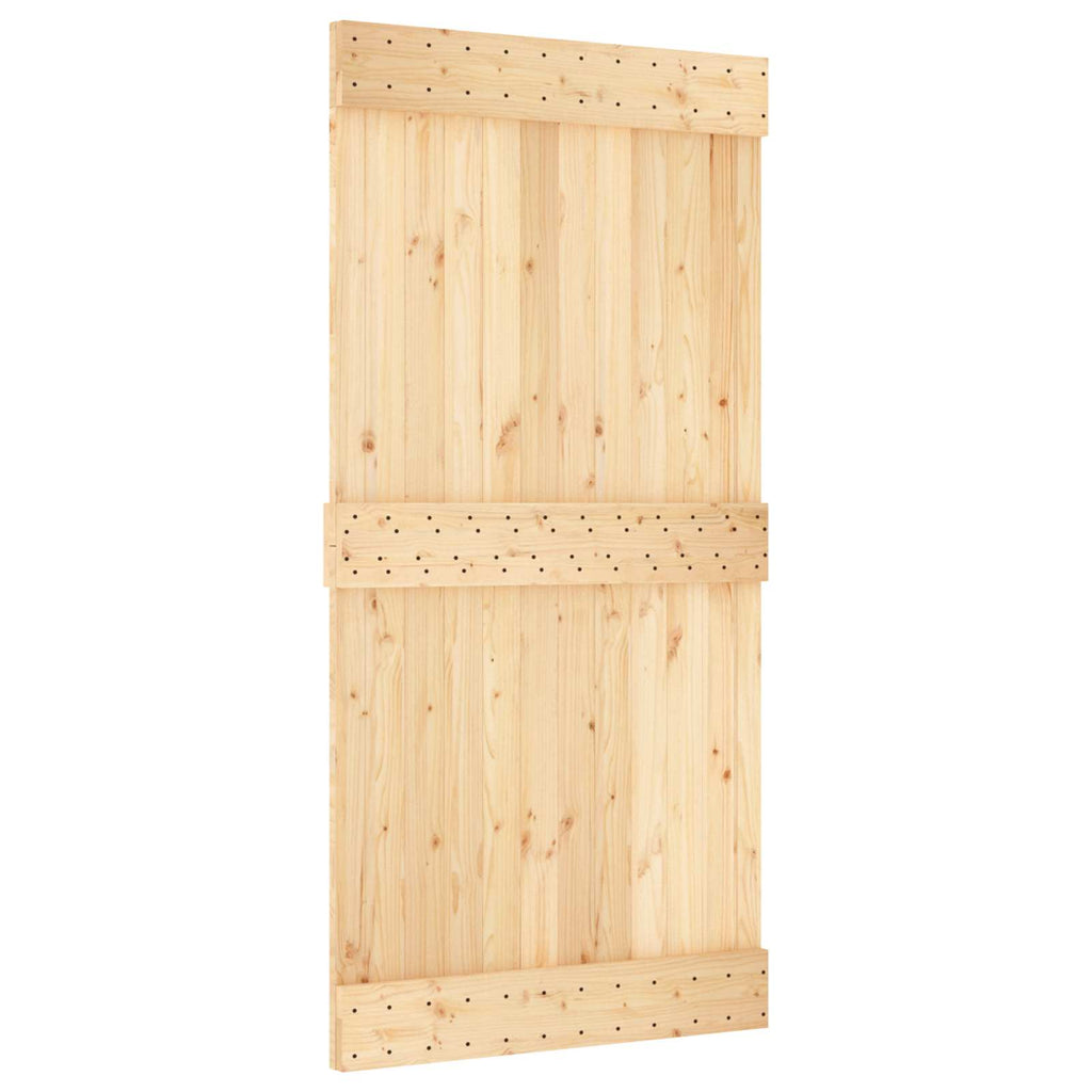 vidaXL Drzwi przesuwne Naturalny i czarny 100 x 210 cm