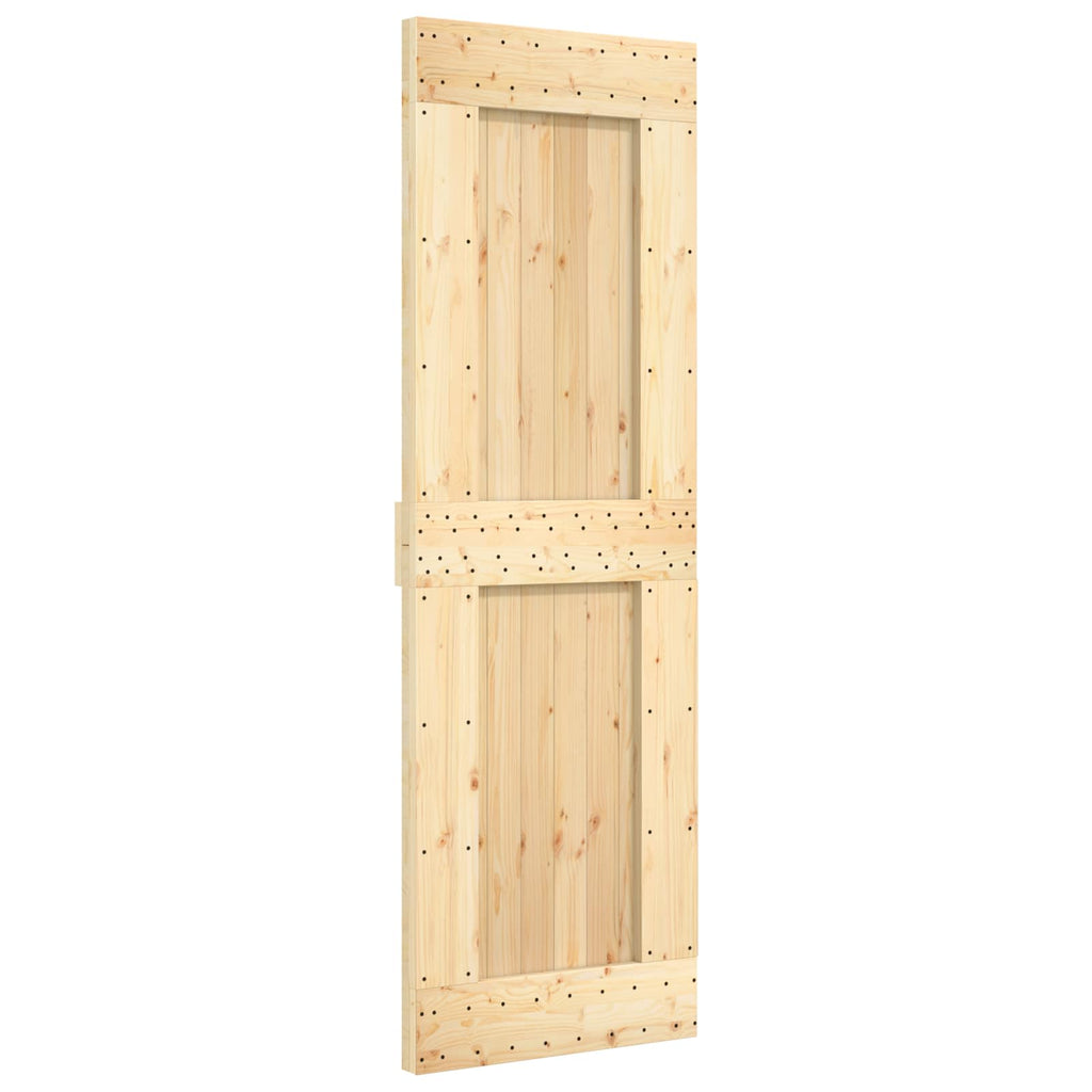 vidaXL Drzwi przesuwne Naturalny i czarny 70 x 210 cm
