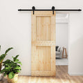 vidaXL Drzwi przesuwne Naturalny i czarny 80 x 210 cm