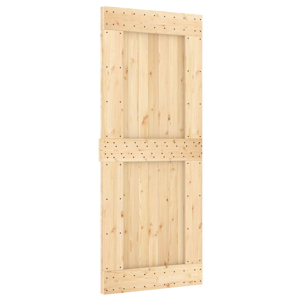 vidaXL Drzwi przesuwne Naturalny i czarny 85 x 210 cm