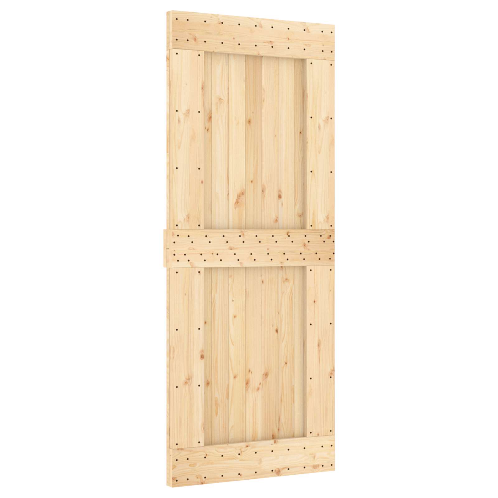 vidaXL Drzwi przesuwne Naturalny i czarny 85 x 210 cm