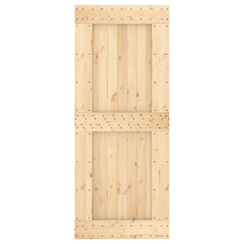 vidaXL Drzwi przesuwne Naturalny i czarny 85 x 210 cm