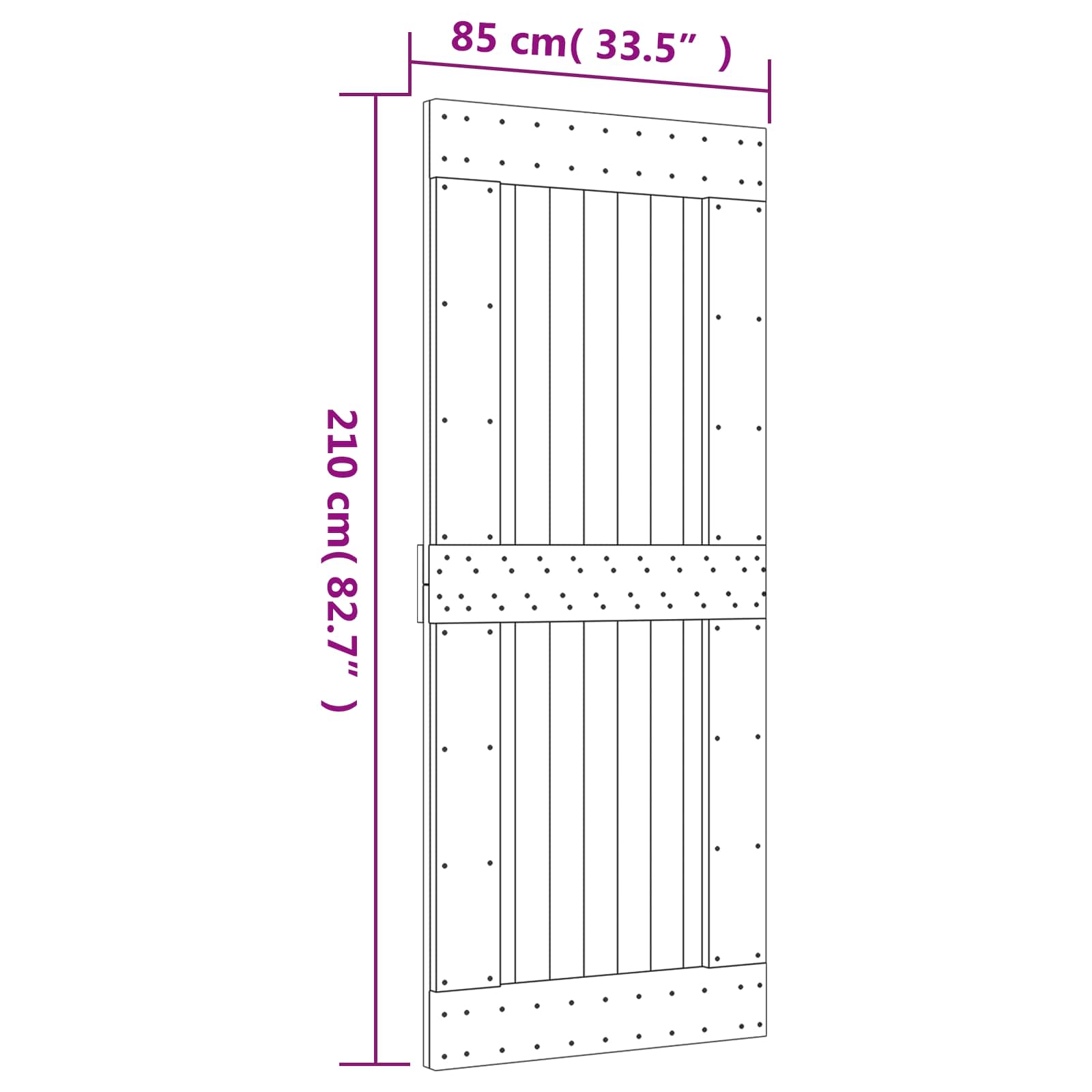 vidaXL Drzwi przesuwne Naturalny i czarny 85 x 210 cm