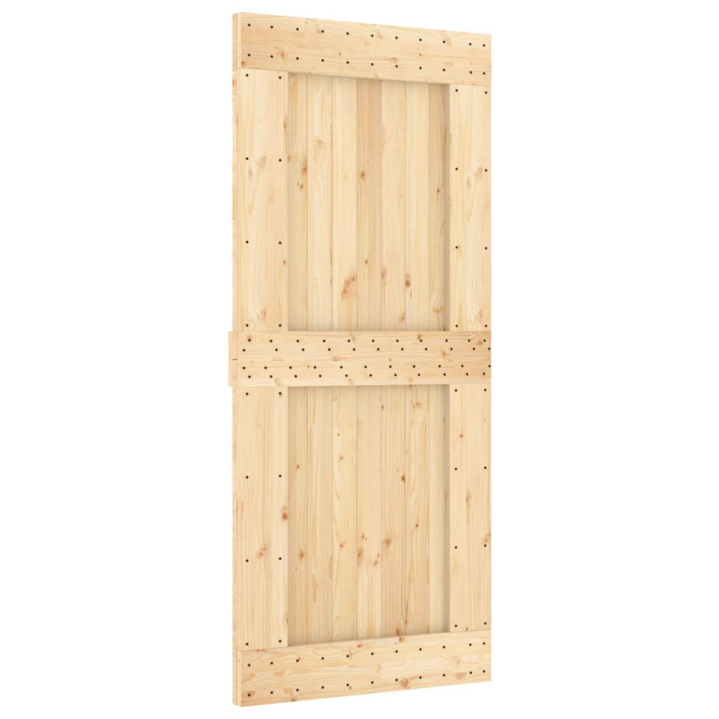 vidaXL Drzwi przesuwne Naturalny i czarny 90 x 210 cm