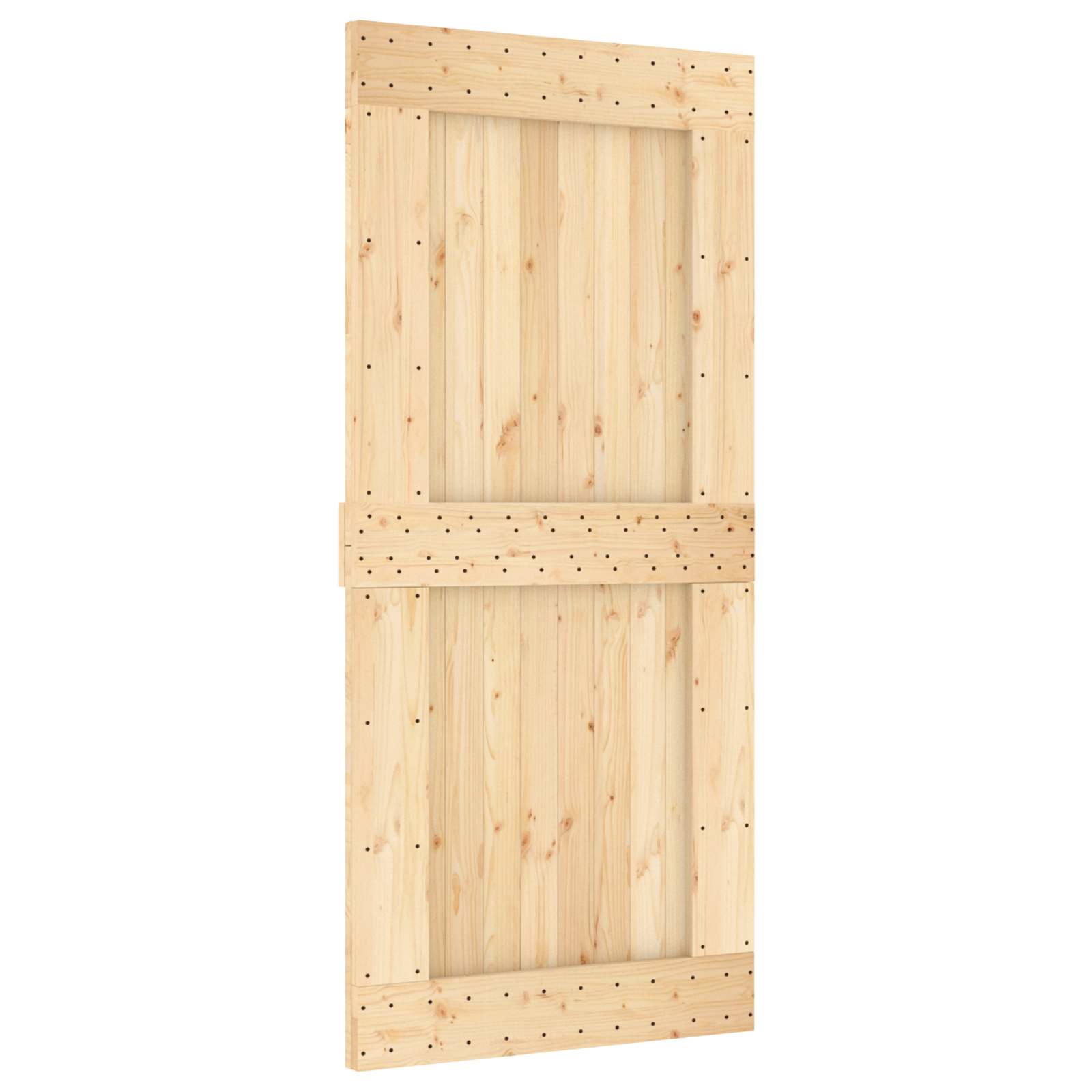 vidaXL Drzwi przesuwne Naturalny i czarny 95 x 210 cm