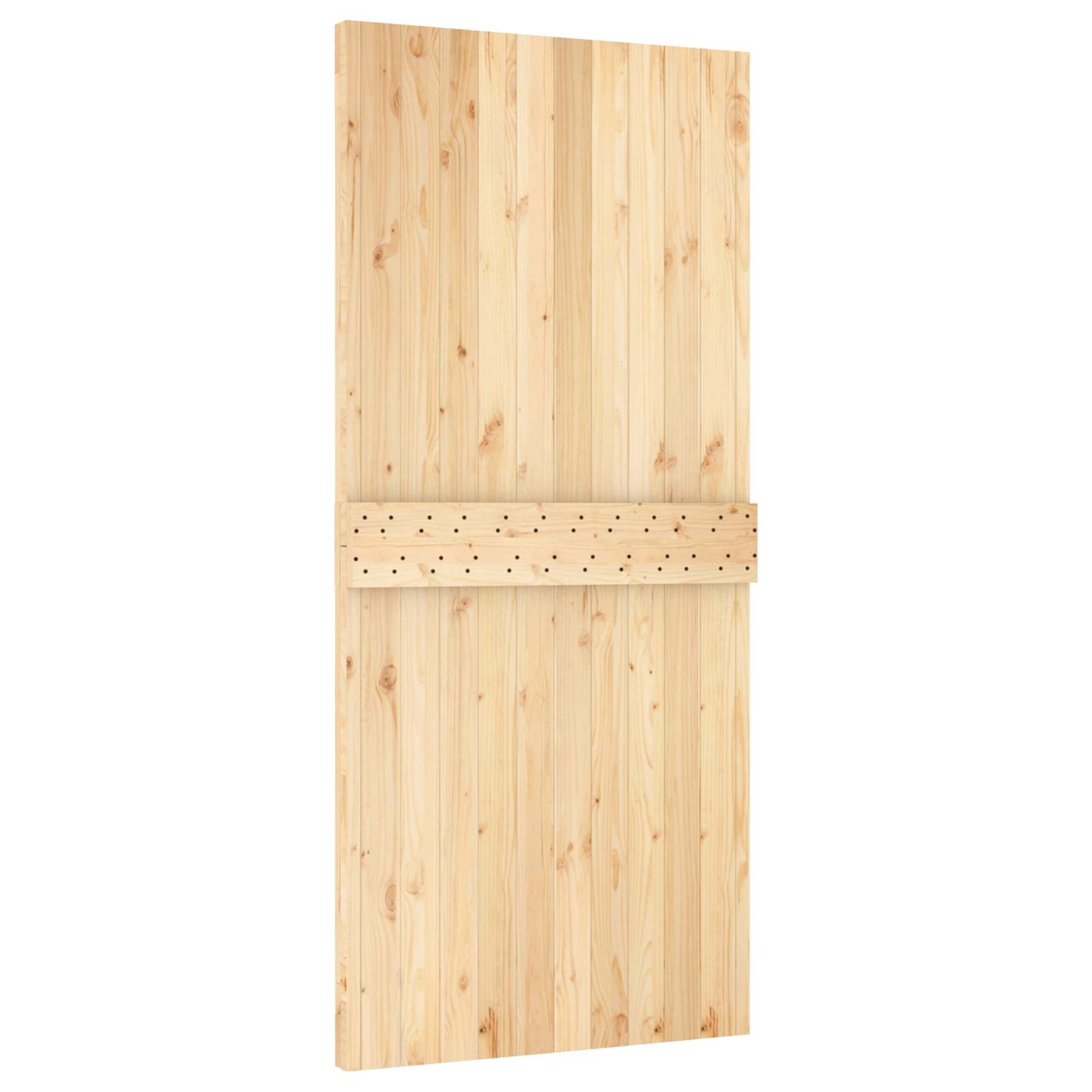 vidaXL Drzwi przesuwne Naturalny i czarny 95 x 210 cm