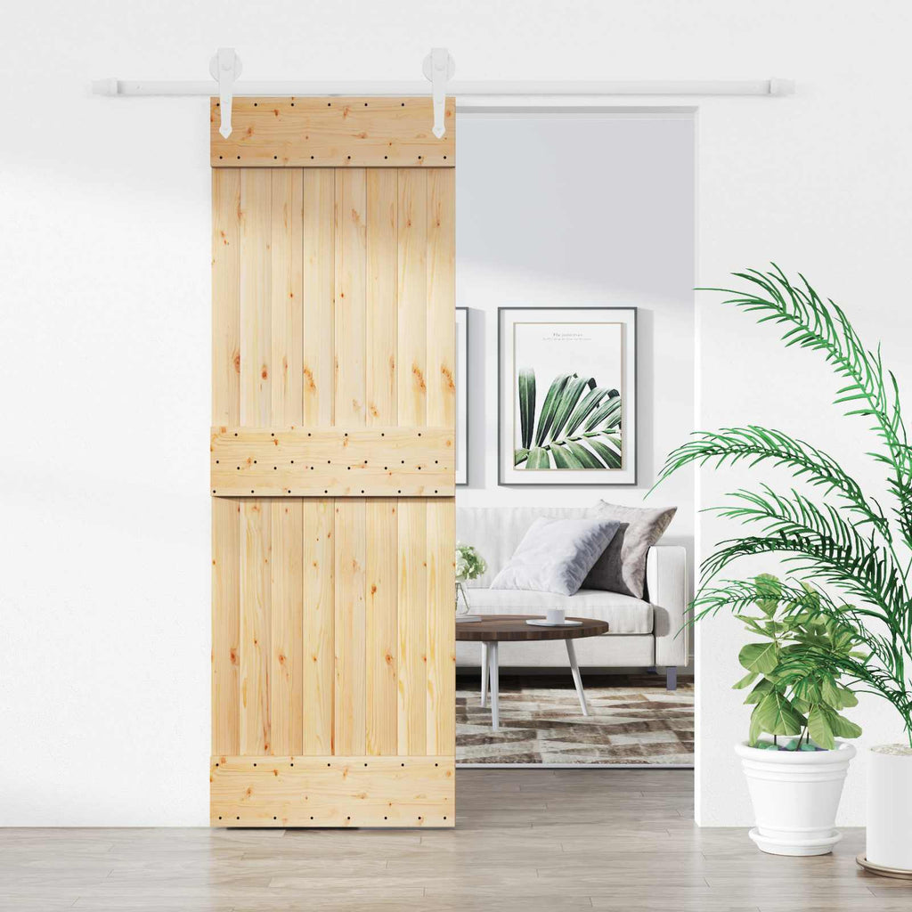 vidaXL Drzwi przesuwne Naturalne i białe 70 x 210 cm