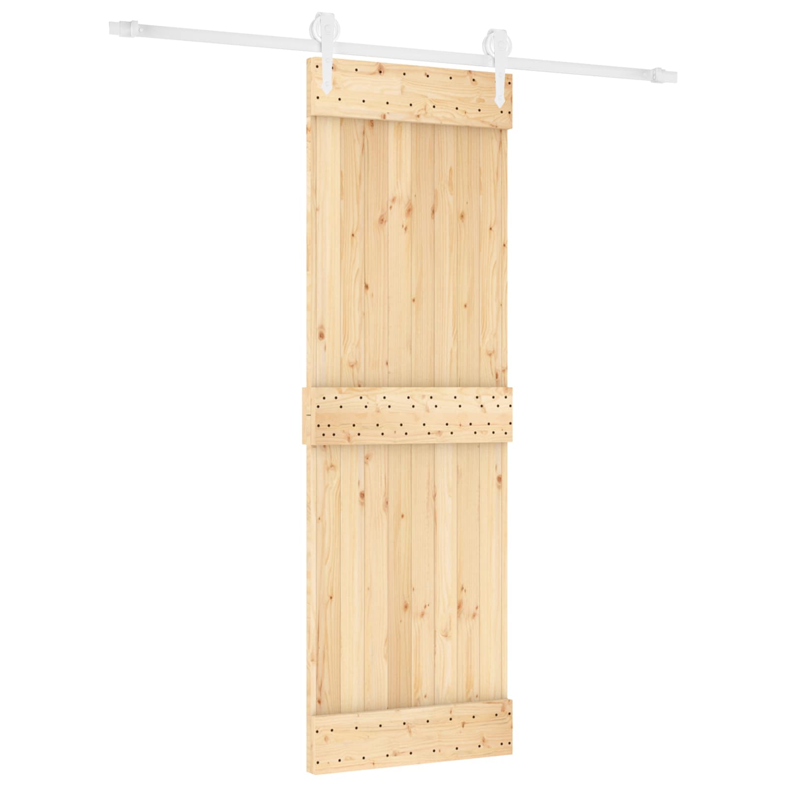 vidaXL Drzwi przesuwne Naturalne i białe 70 x 210 cm