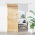 vidaXL Drzwi przesuwne Naturalne i białe 80 x 210 cm