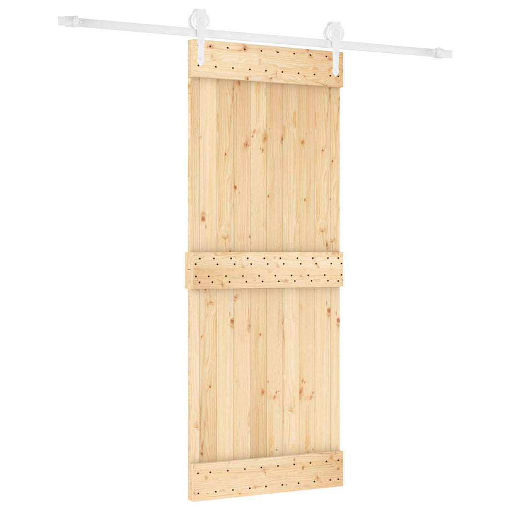 vidaXL Drzwi przesuwne Naturalne i białe 80 x 210 cm