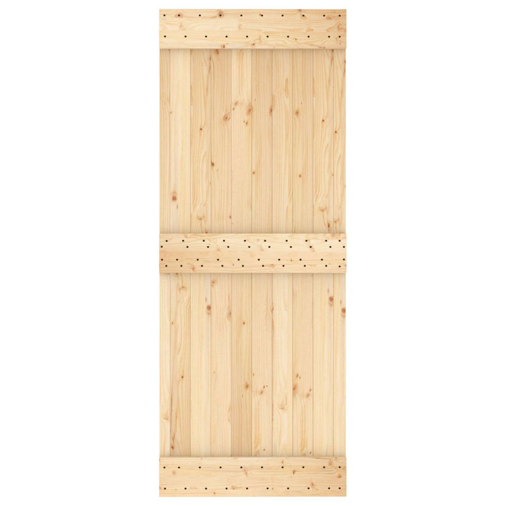 vidaXL Drzwi przesuwne Naturalne i białe 80 x 210 cm