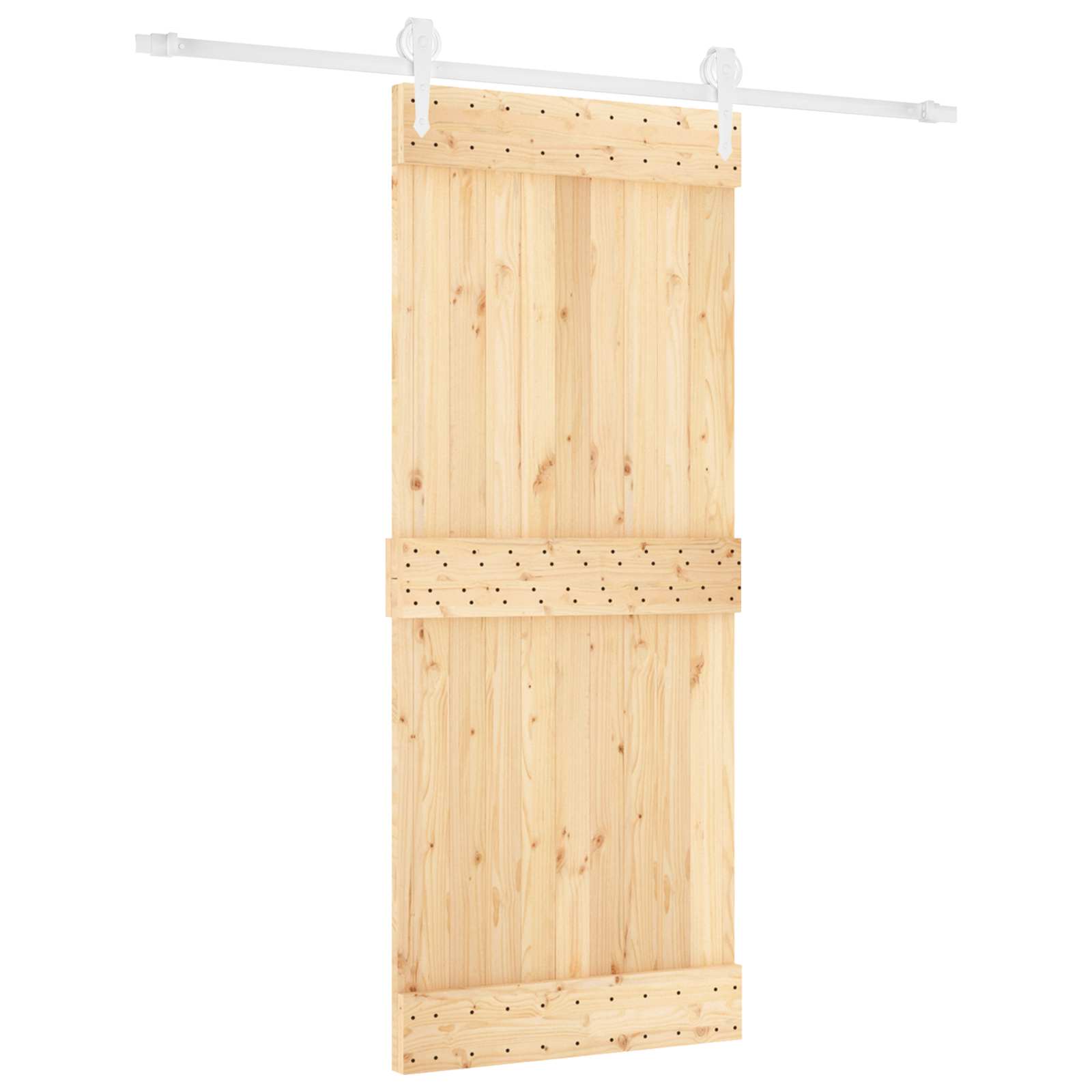 vidaXL Drzwi przesuwne Naturalne i białe 85 x 210 cm