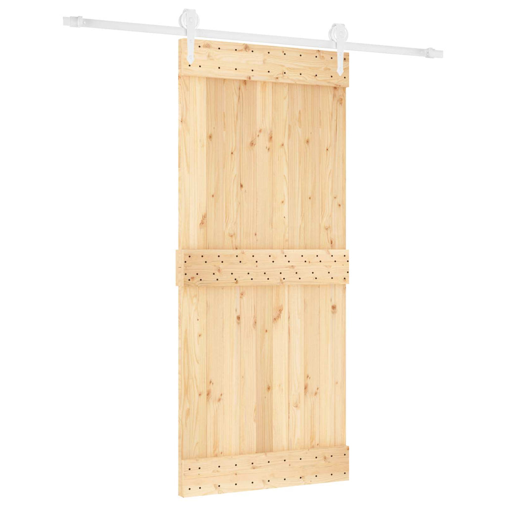 vidaXL Drzwi przesuwne Naturalne i białe 90 x 210 cm