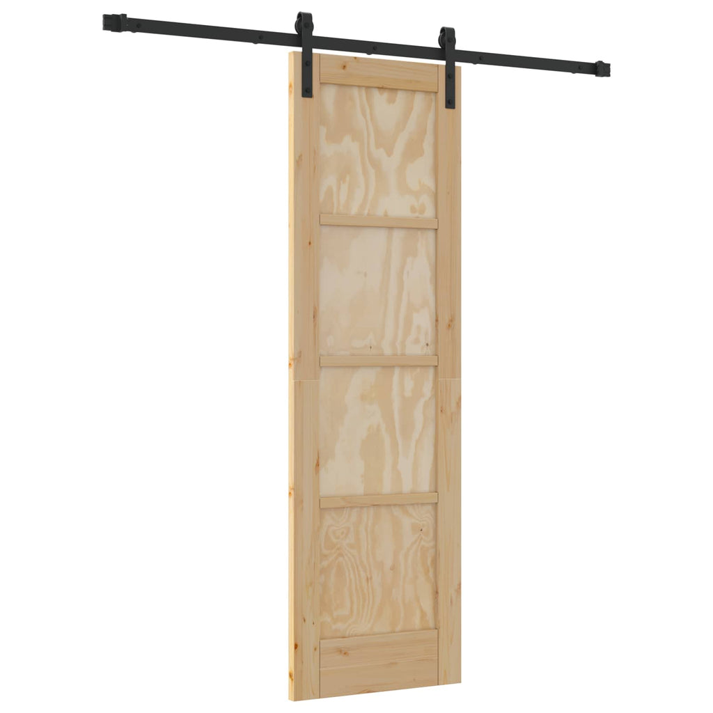 vidaXL Drzwi przesuwne Naturalny i czarny 61 x 198,5 cm